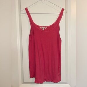 Victorias Secret Pink Lace Trim Tank Top